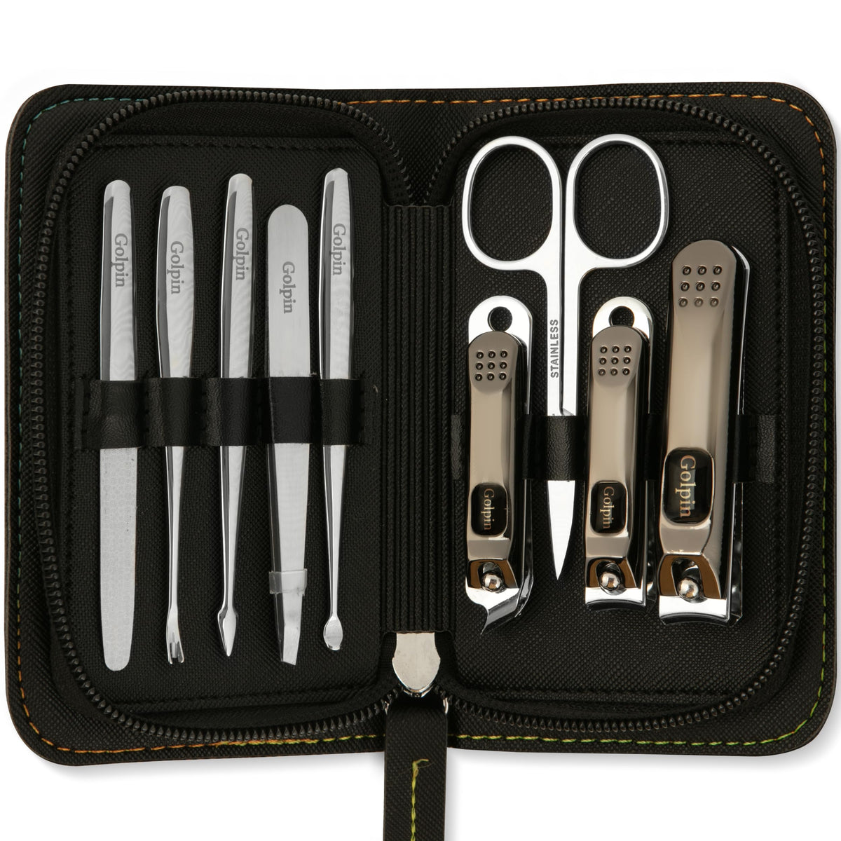 9 Pcs Manicure Set for Men Women Stainless Steel - Golpin Official Imagery - 3