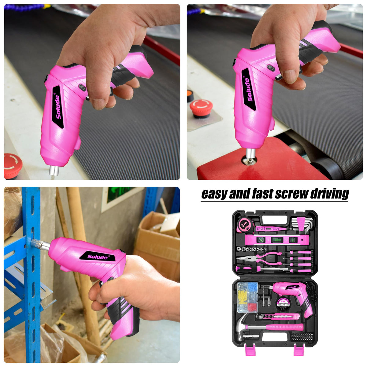 Pink Tool Set for Women 130 Piece Home Tool Kit for Women - SOLUDE Official Imagery - 8