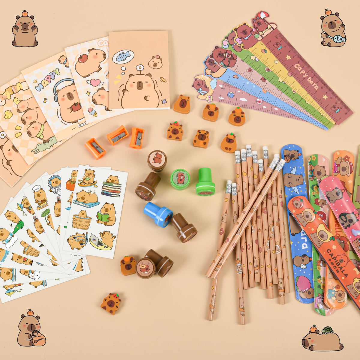 Ulema 216Pcs Cute Capybara Stationery Party Favors Supplies - Ulema Official Imagery - 6