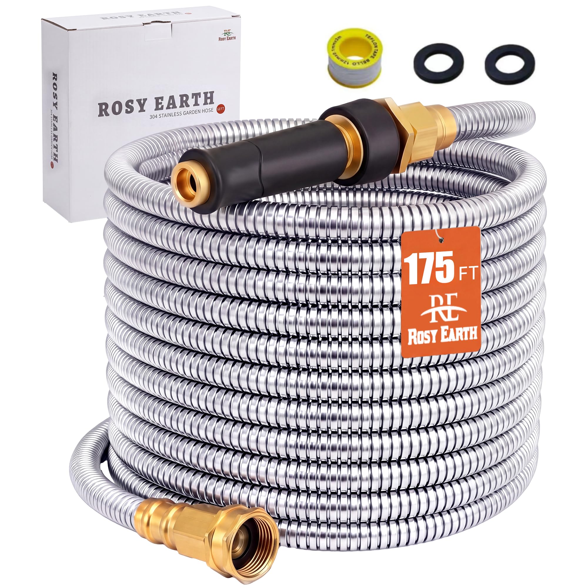 Rosy Earth Expandable Metal Garden Hose 75 FT - 304 Stainless Ste - Rosy Earth Official Product View 8