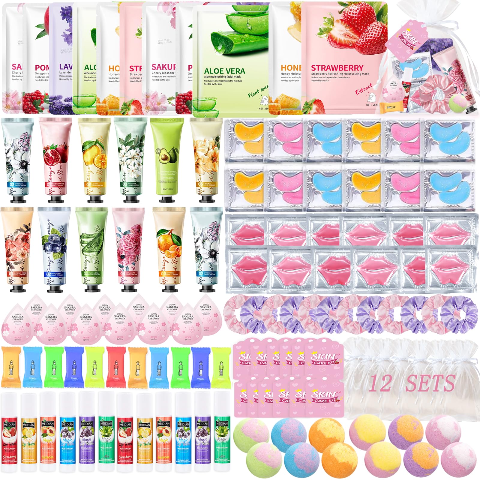 132 Pcs Spa Party Supplies for Women, Include Facial Mask, Face - Product Imagery