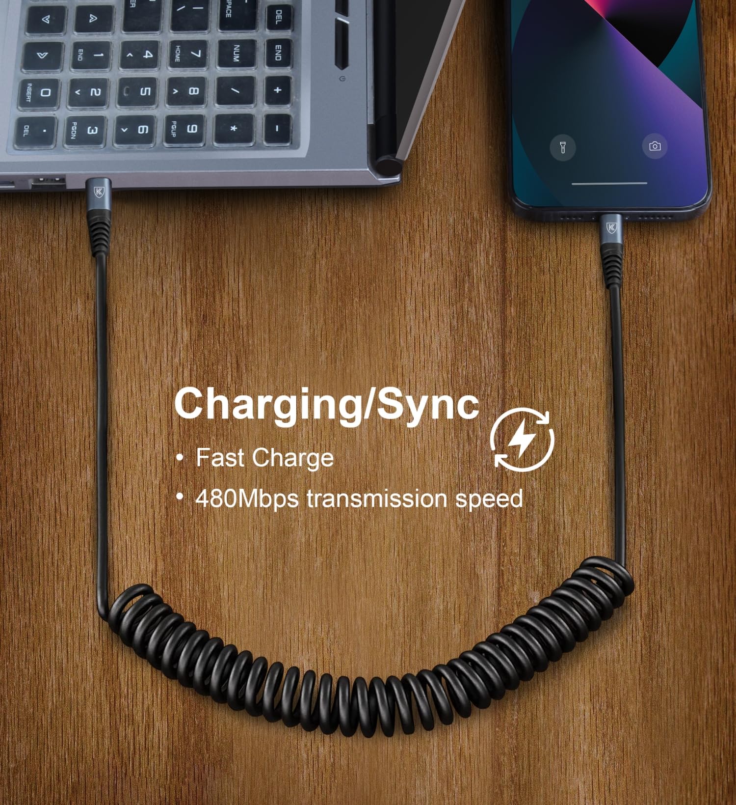 KIYODA USB C to C Cable 3ft 2Pack – Coiled Car Charger