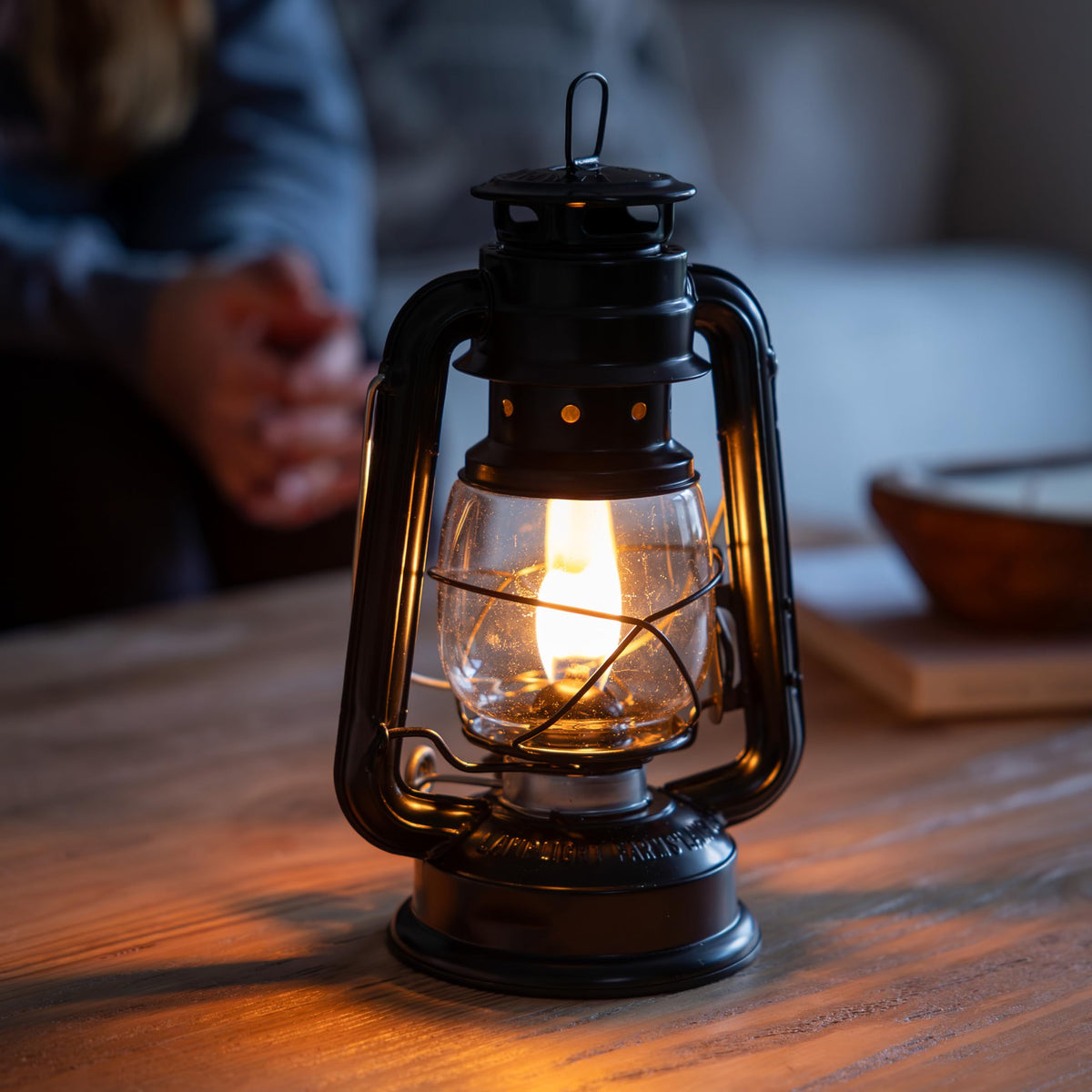 Lamplight Indoor Farmer s Oil Lantern Black Metal 5 Oz - Lamplight Official Imagery - 6