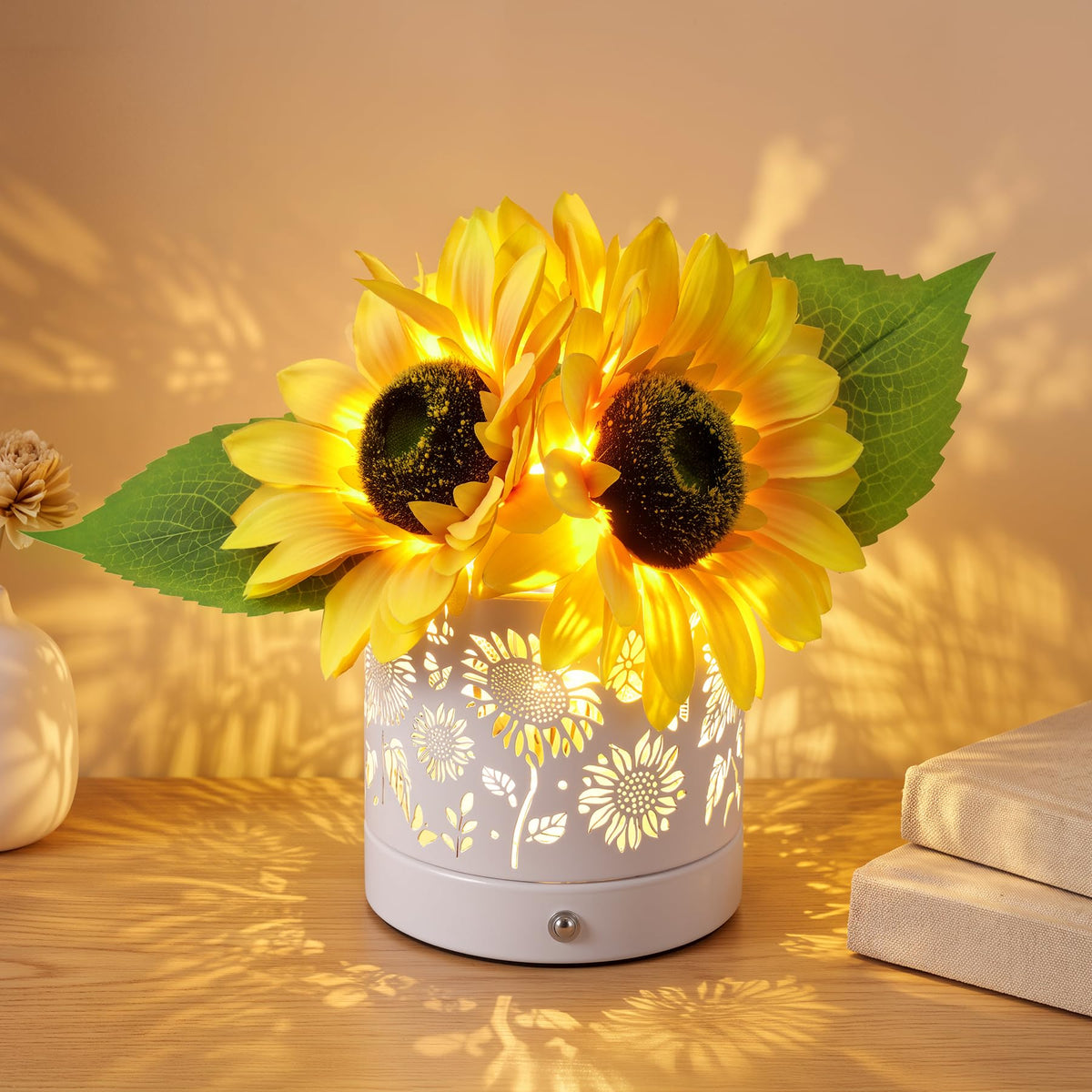 ACOCO Sunflower Lamp Rechargeable Cordless Touch Lamp with 3 - ACOCO Official Imagery - 2