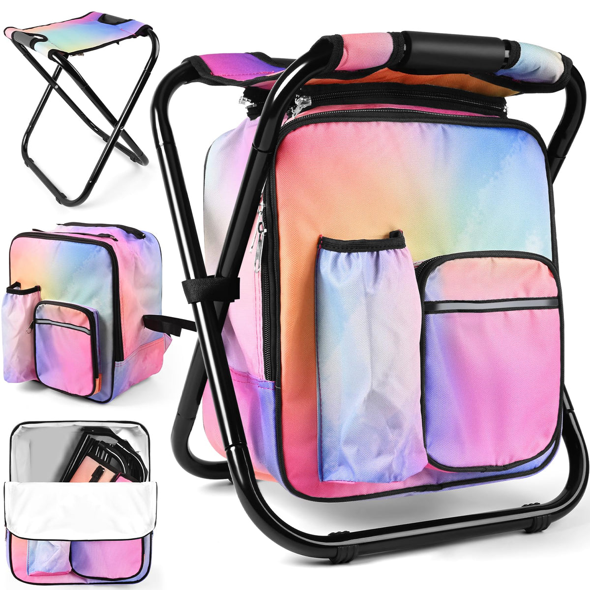 Backpack Stool Cooler Chair Heavy Duty 200 LBS Max Load - Kikerike Official Imagery - 1