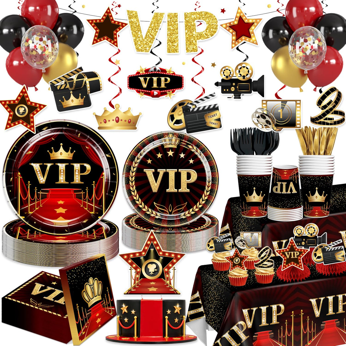 Yingto 177PCS Red Carpet Party Decorations Hollywood - Yingoto Official Imagery - 1