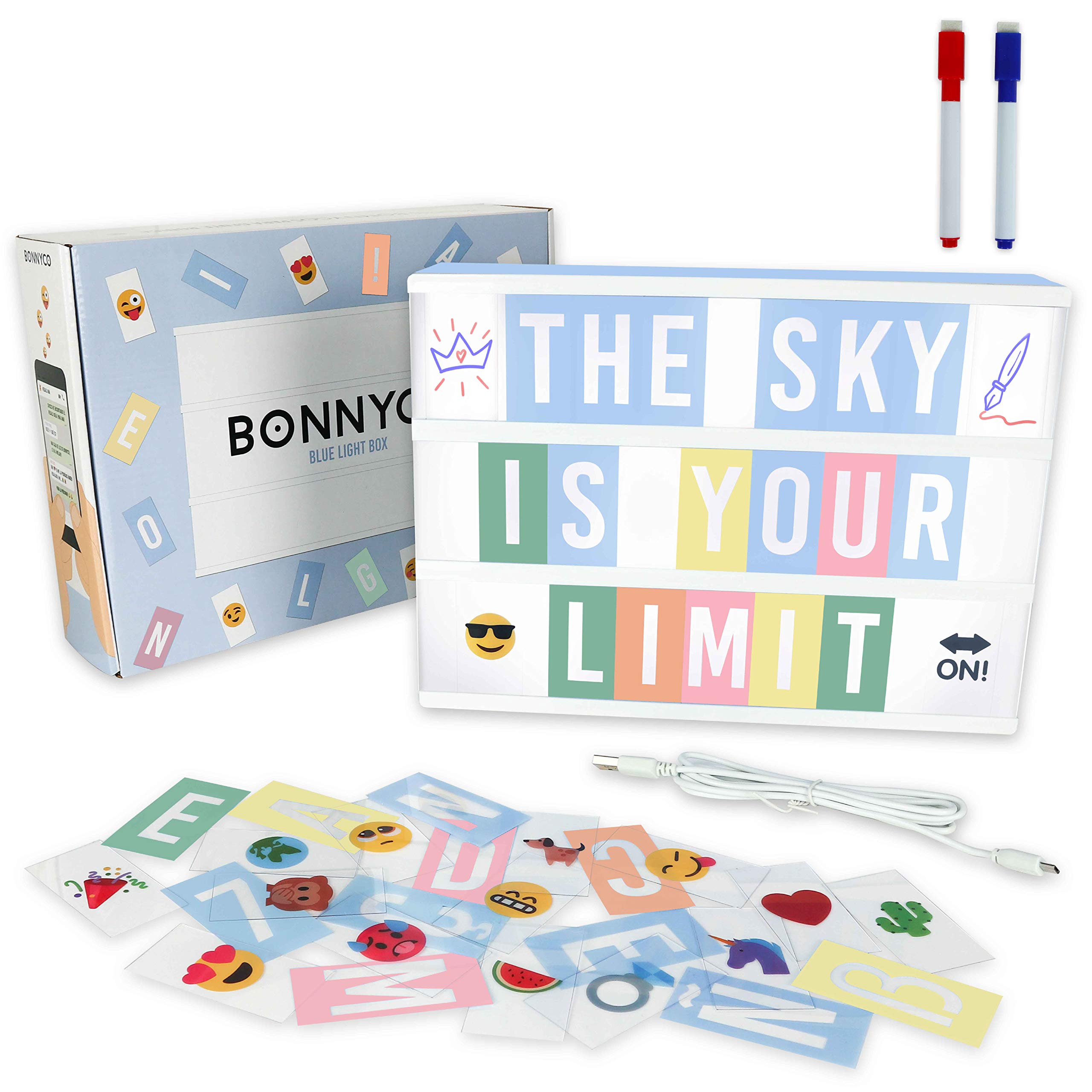 BONNYCO Pink Cinema Light Box with 400 Letters, Emojis, 2 Markers by BONNYCO - Angle View 10