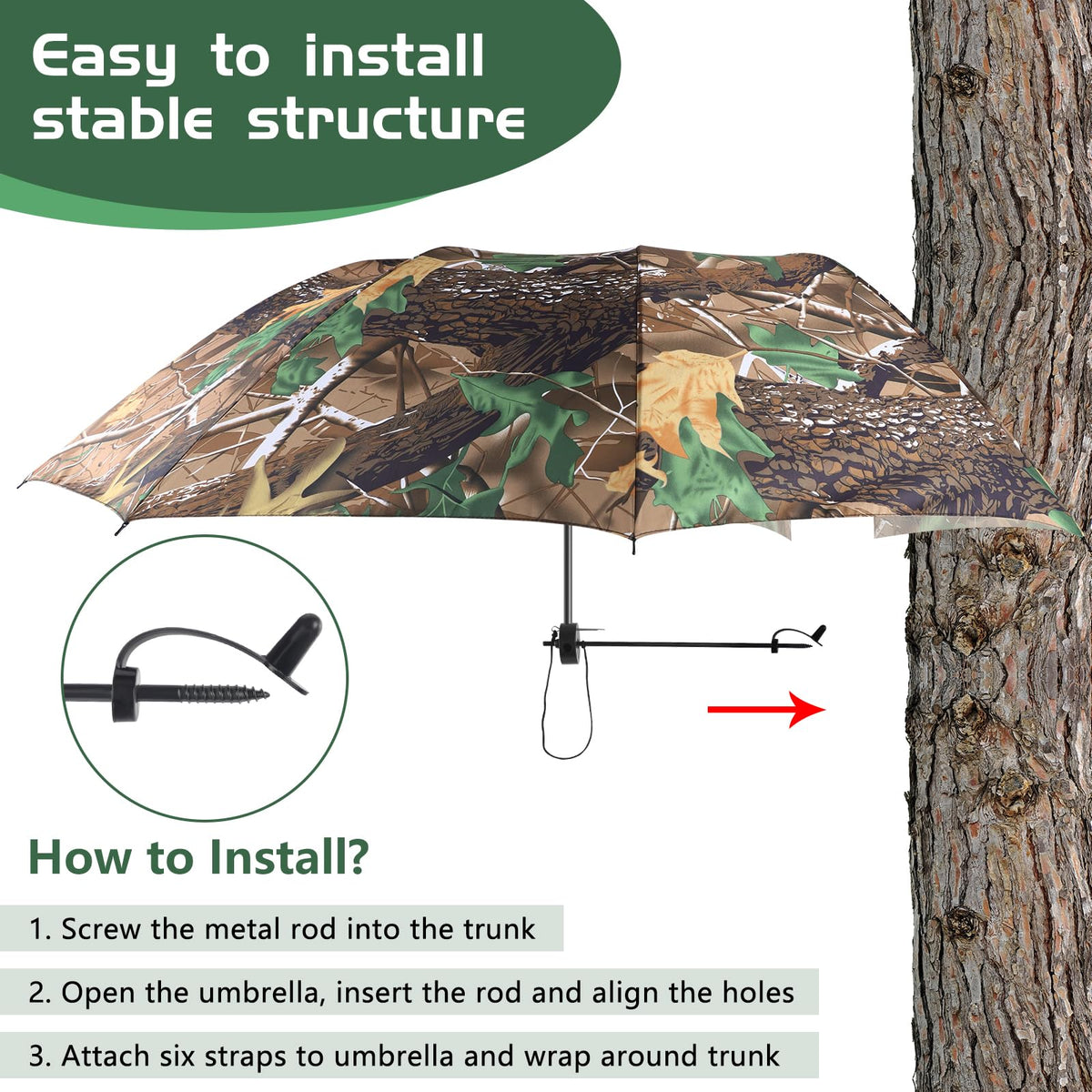 58 Wide Tree Stand Umbrella Portable Weatherproof Hunting - ANGAR Official Imagery - 7