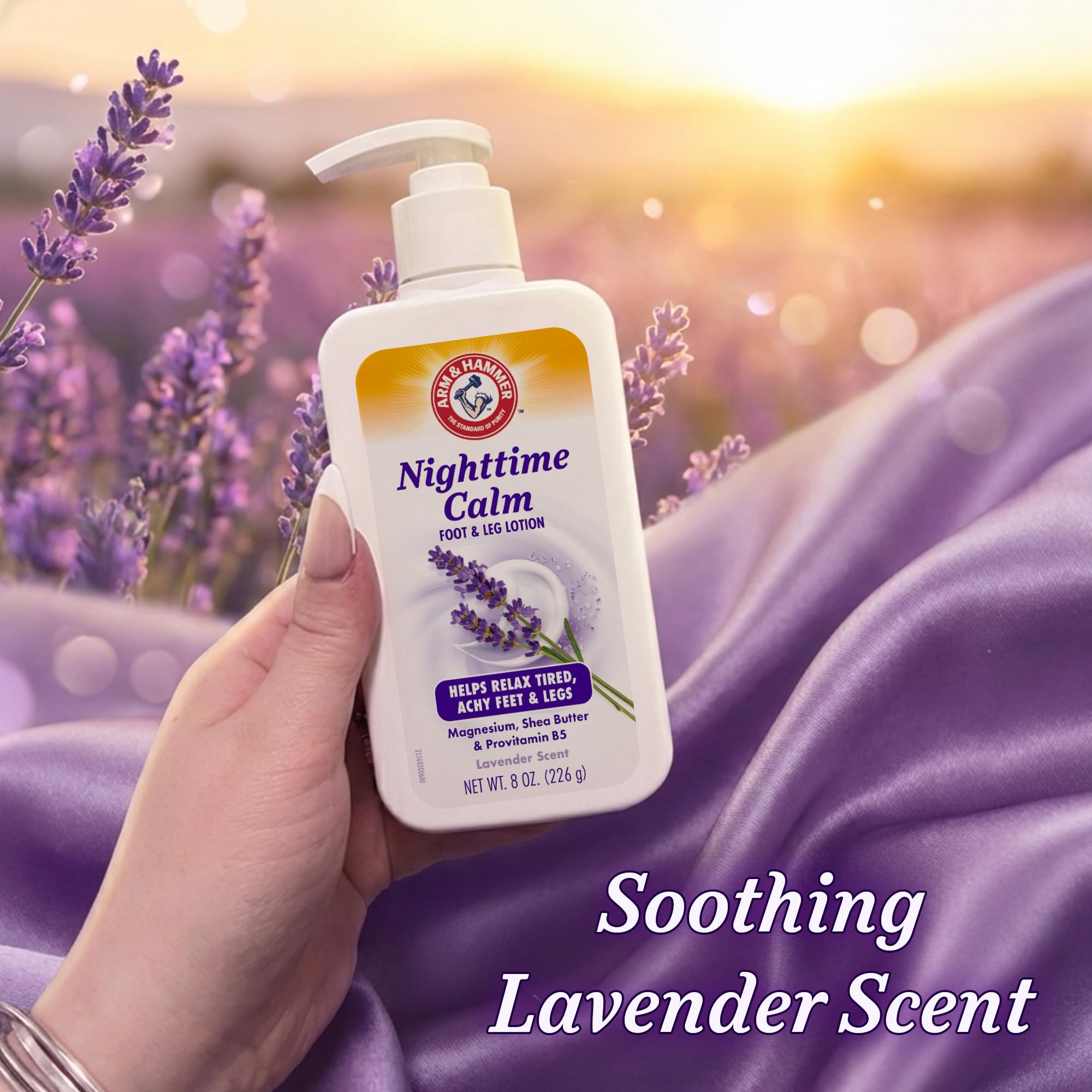 Arm & Hammer Nighttime Calm Foot & Leg Lotion, Lavender, 8 oz