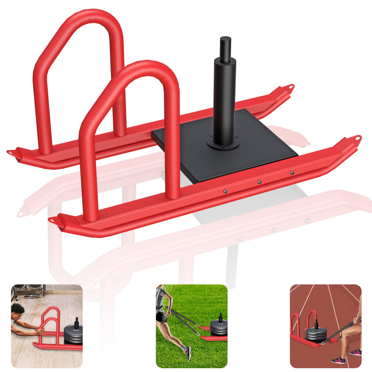 Heavy Duty Push Pull Weight Sled with Harness for Speed - HWOOUSA Official Imagery - 2
