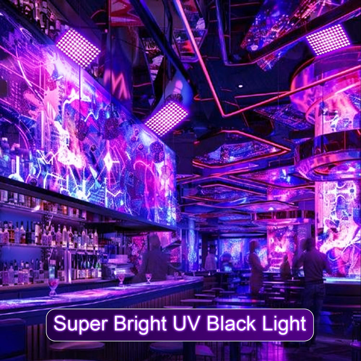 2 Pack 50W Black Lights Blacklight Flood Light with Plug and - Indmird Official Imagery - 7