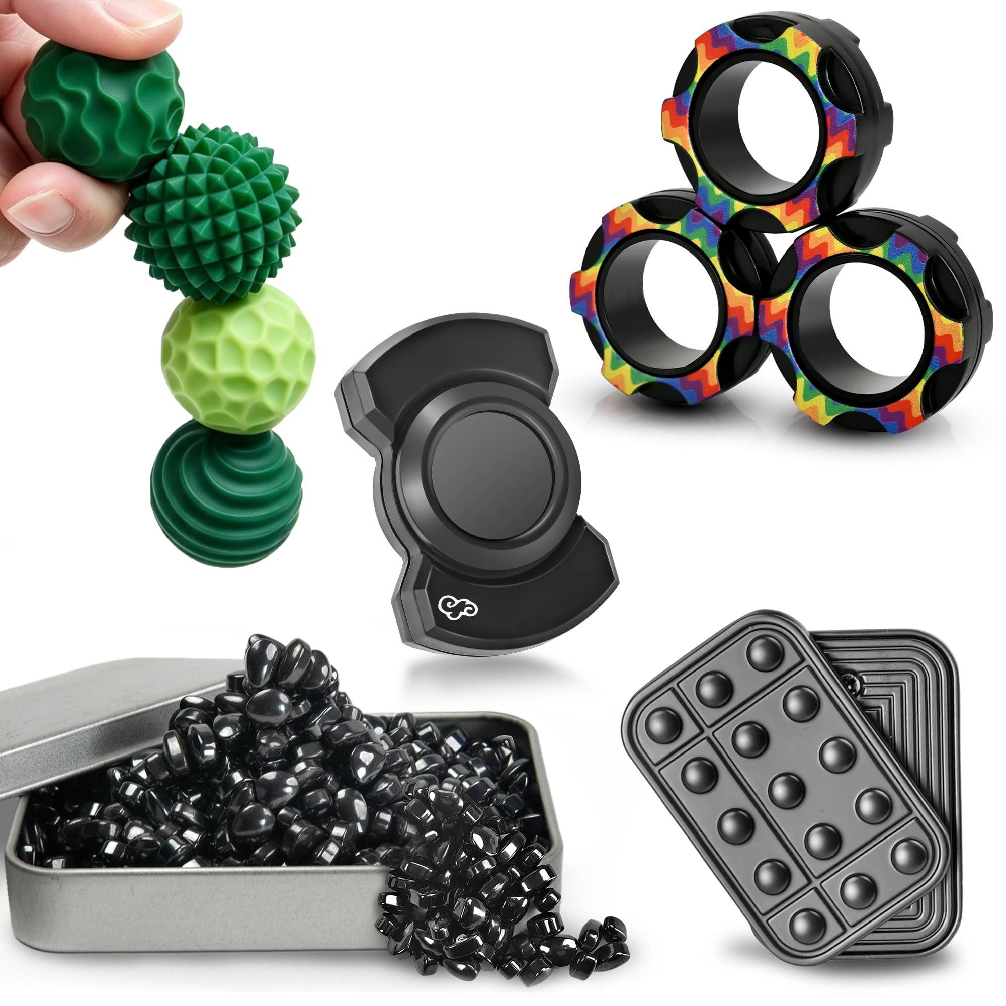 Milarji 10 Pcs Magnetic Fidget Toys for Adults Teens Metal Sensory Toy - View 1