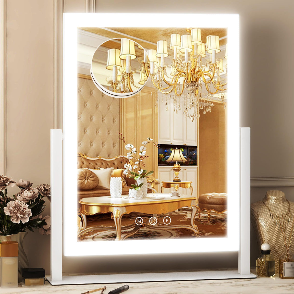 FENNO Rectangular Makeup Vanity Mirror with Lights 13x17 - FENNIO Official Imagery - 1