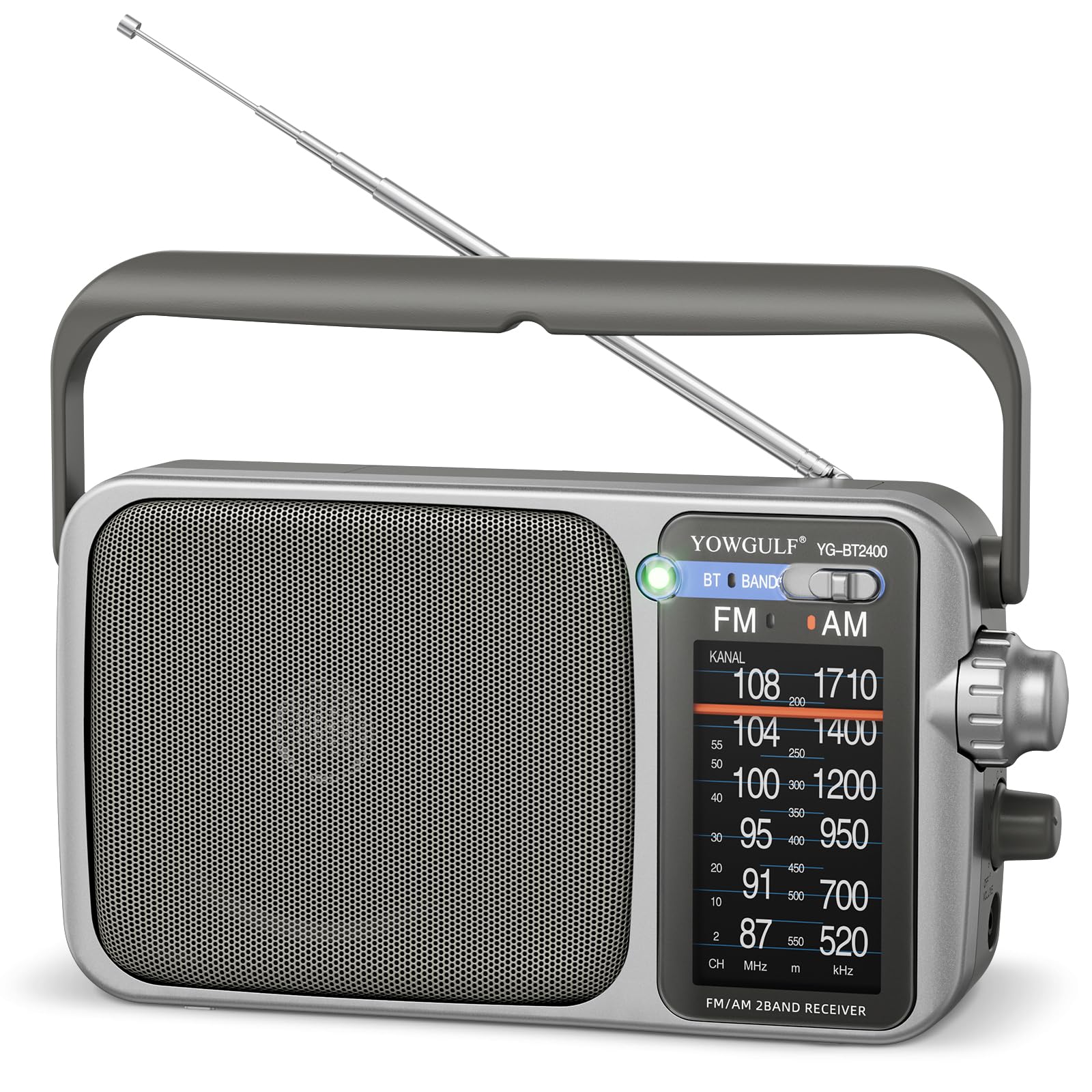 YOWGULF Portable AM FM Radio Battery or AC Power