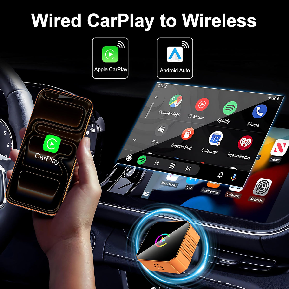 Wireless CarPlay for iPhone Android Screen Mirroring Adapter - Aimery Official Imagery - 3