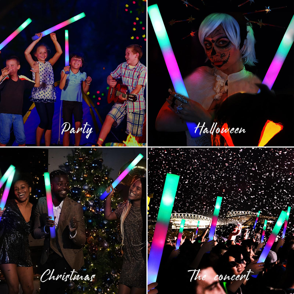 LED Foam Sticks Includes Sign Lights Party Batons Wand for - MR PARTY KING Official Imagery - 5