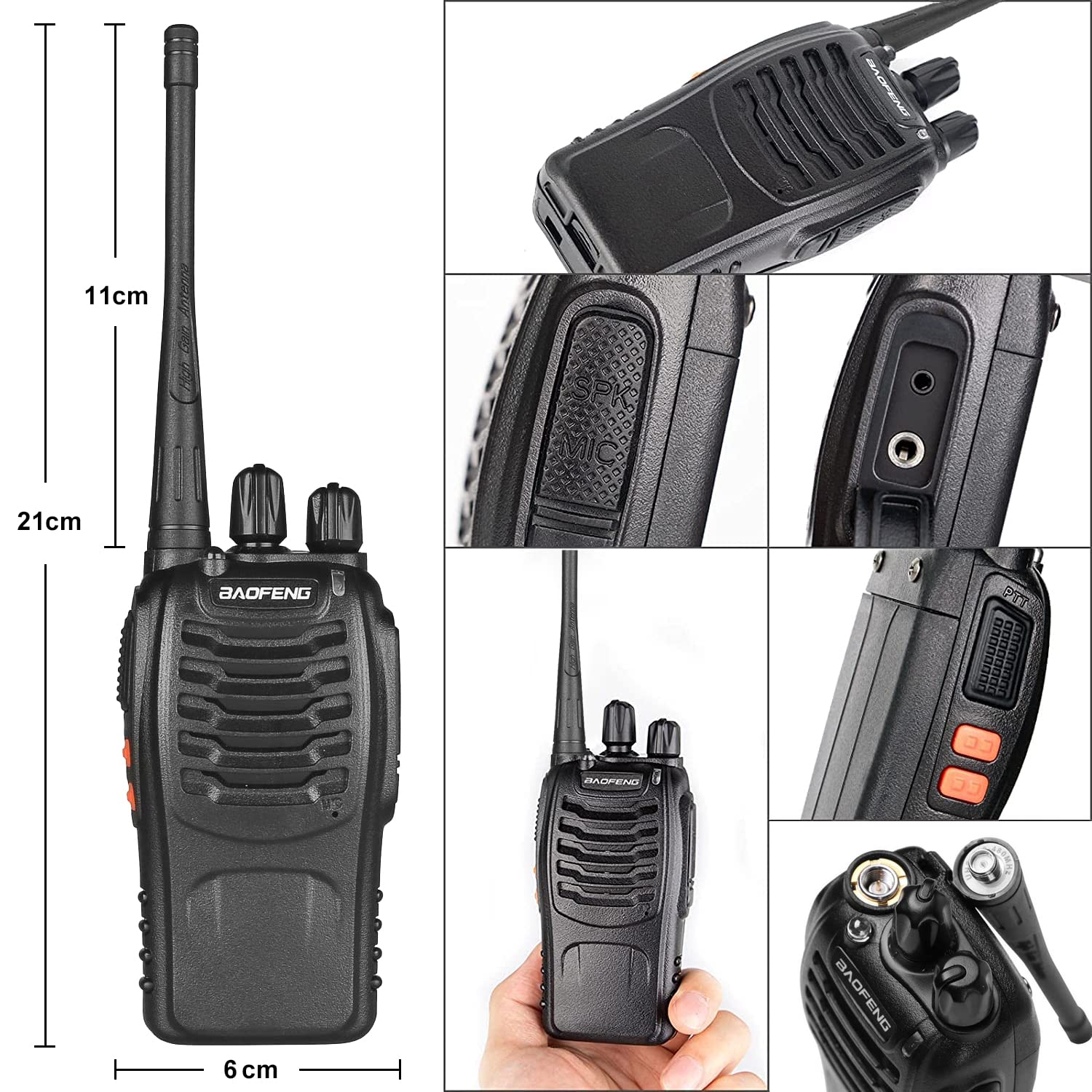 Baofeng Walkie Talkies Two-Way Radios bf-888s for Adults Long Ran by BAOFENG - Angle View 2