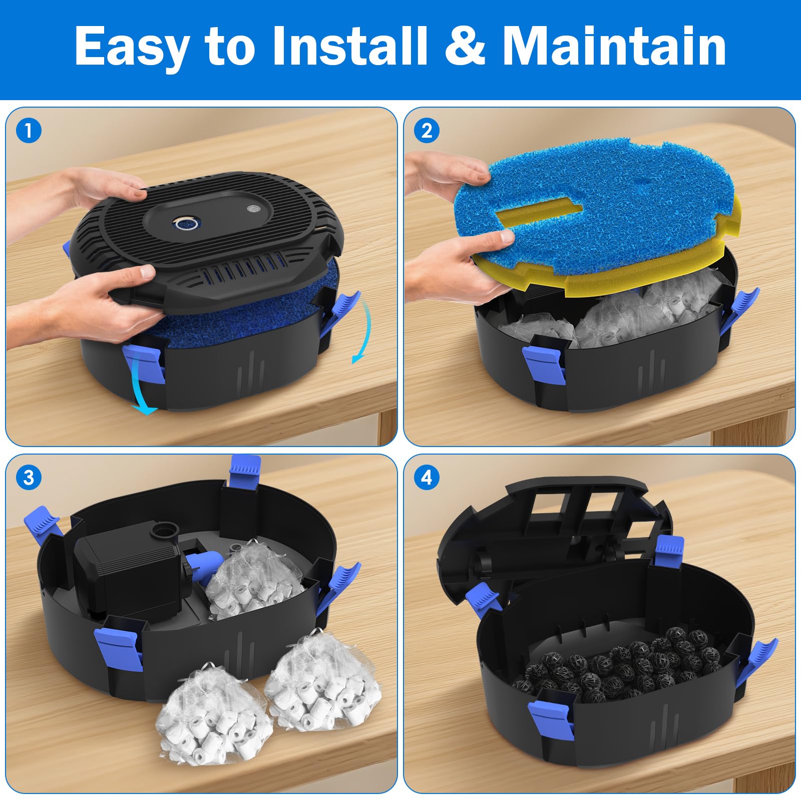 AquaMiracle Pond Waterfall Kit with Lights | 8" Stainless Steel W - AquaMiracle Official Product View 9