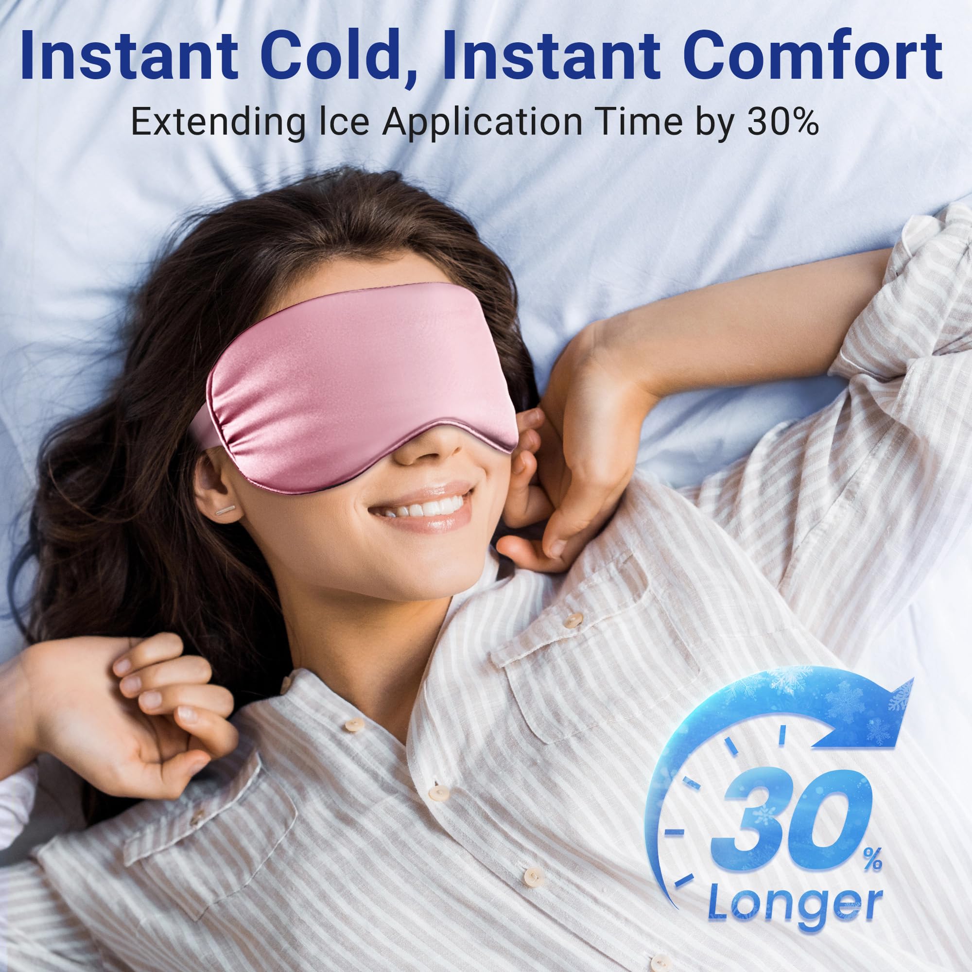Self Care Gift for Women, Cooling Eye Mask for Puffy Eyes, Tired Eyes, Headache Relief and Migraine Comfort, Reusable Gel Cold Compress for Soothing Eye Care, Relaxing Gifts for Women Pink