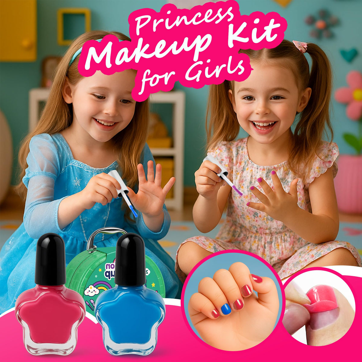 Kids Makeup Kit for Girls 15 PCS Real Washable Makeup Kit - ROHSCE Official Imagery - 4