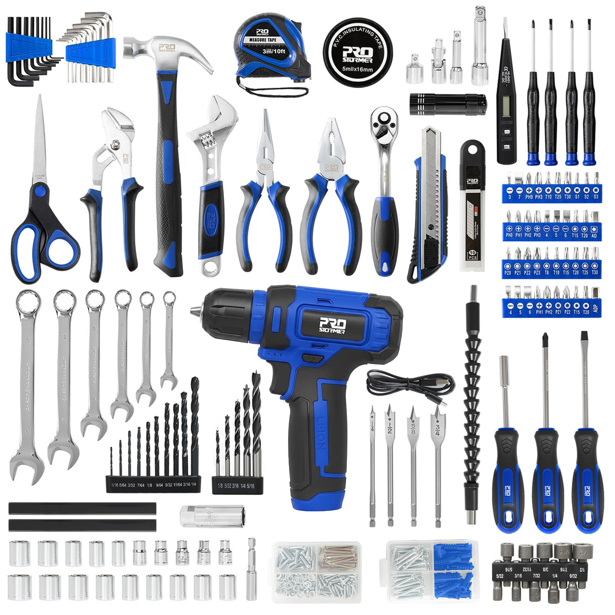 Prostormer 369 Piece Drill Tool Sets Combo Kit Blue - Prostormer Official Imagery - 7