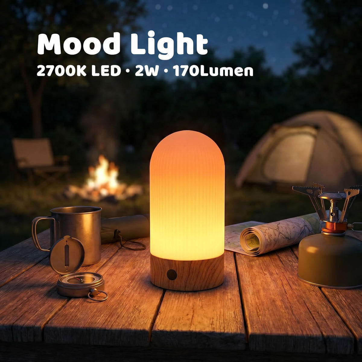 Rechargeable Waterproof Shower Lamp 2700K Flame - WEILAILUX Official Imagery - 3