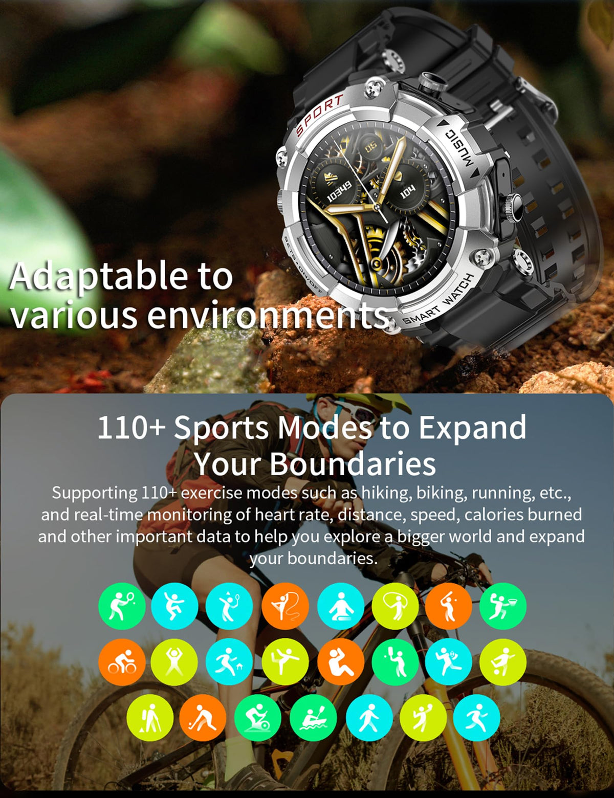 Smart Watch with Earbuds for Men Smart Watches for Android - ATEVIX Official Imagery - 7