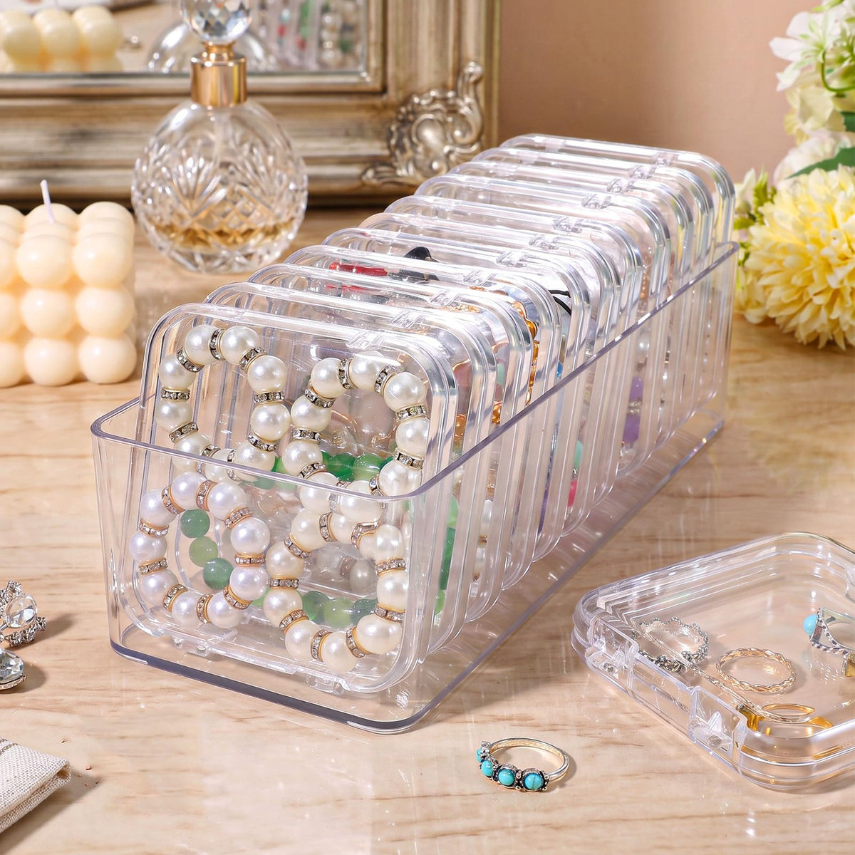 2 Pack Acrylic Jewelry Organizer Box with 24 Portable Small - Giloaou Official Imagery - 8
