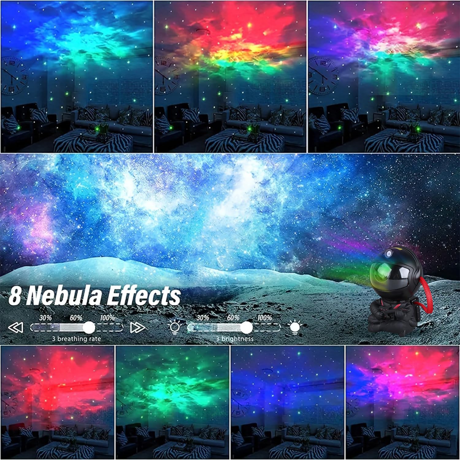 YXQUA Astronaut Galaxy Star Projector for Kids, Black Guitar by YXQUA - Angle View 2