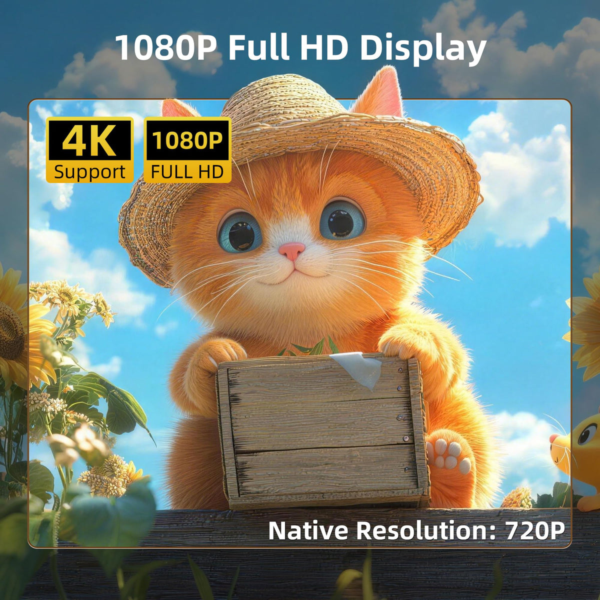 Mini Projector 4K Support Portable Projector Full HD 1080P - Sainyer Official Imagery - 3