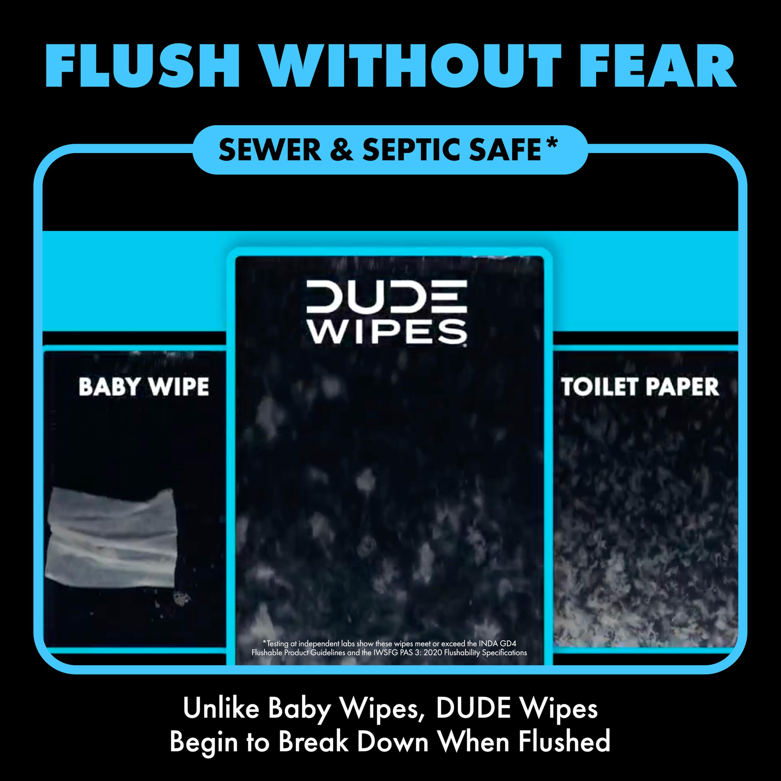DUDE Wipes Unscented Adult Flushable Wet Wipes, Sensitive Skin... - DUDE Wipes Official Product View 5