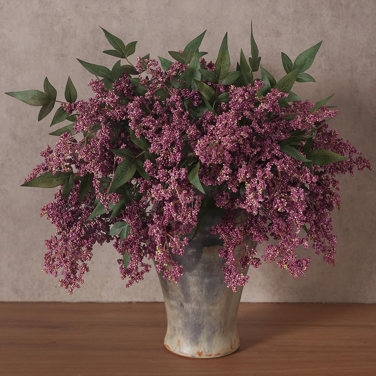 6Pcs 17 Lifelike Artificial Nandina Berry Stems for Vase - Juxdp Official Imagery - 2