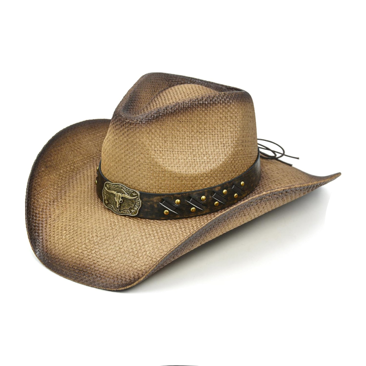 FLUFFY SENSE straw cowboy hat for women and men, western sun hat ideal for country concerts, rodeos, and cowgirl outfits.