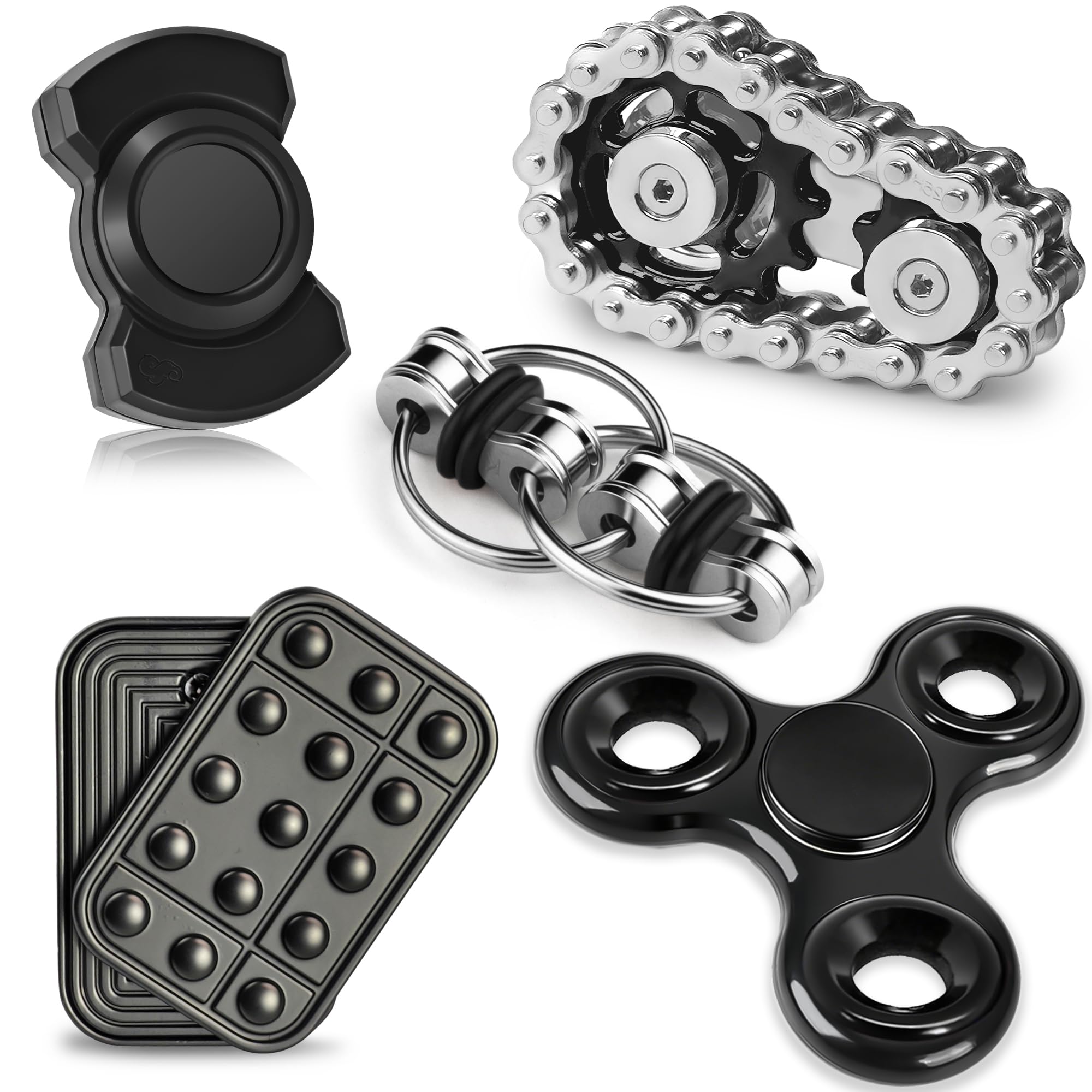 Chilvil 5 Pcs Fidget Toys Adults & Teen Metal Fidgets Spinner for by Chilvil - Angle View 1