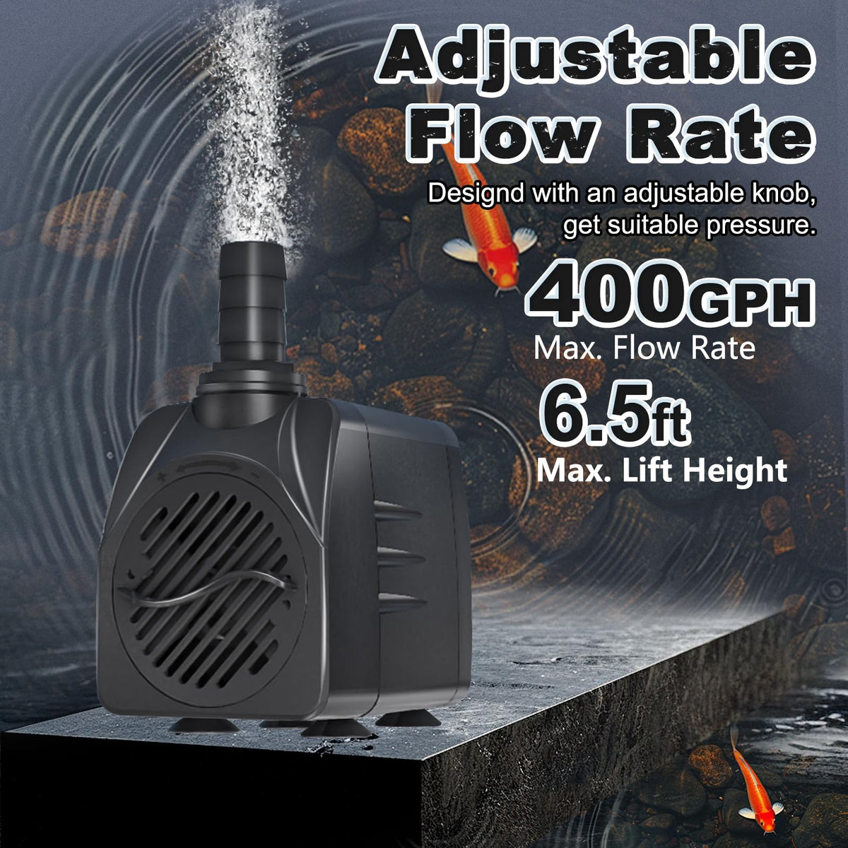 SongLong 400GPH Submersible Water Pump 6 5ft High Lift for - SongLong Official Imagery - 4