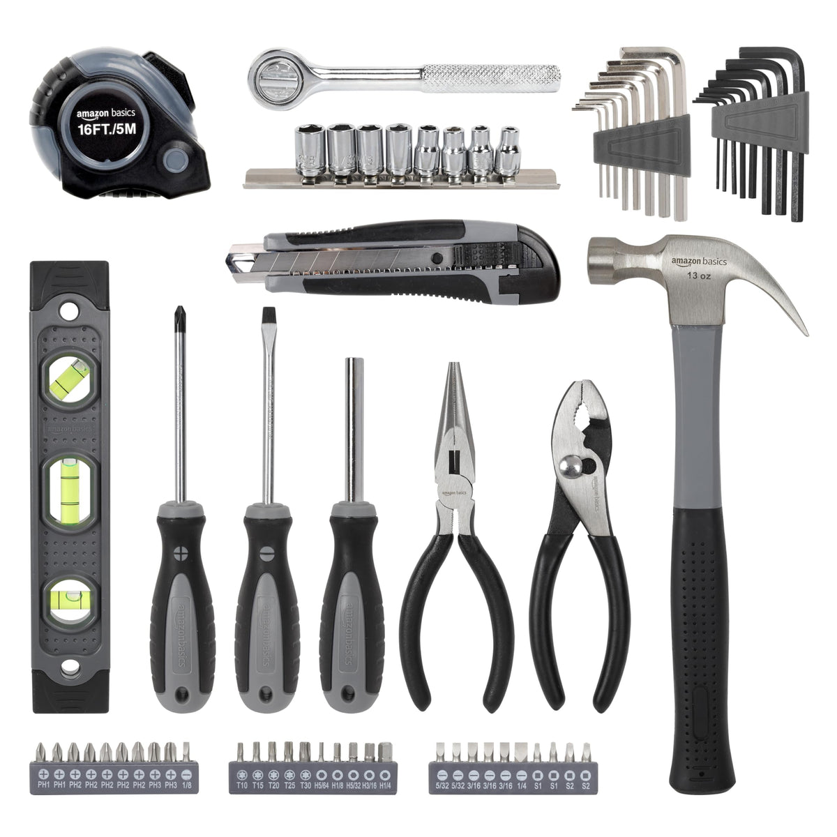 Amazon Basics 65 Piece Home Repair Tool Kit Set With - Amazon Basics Official Imagery - 4