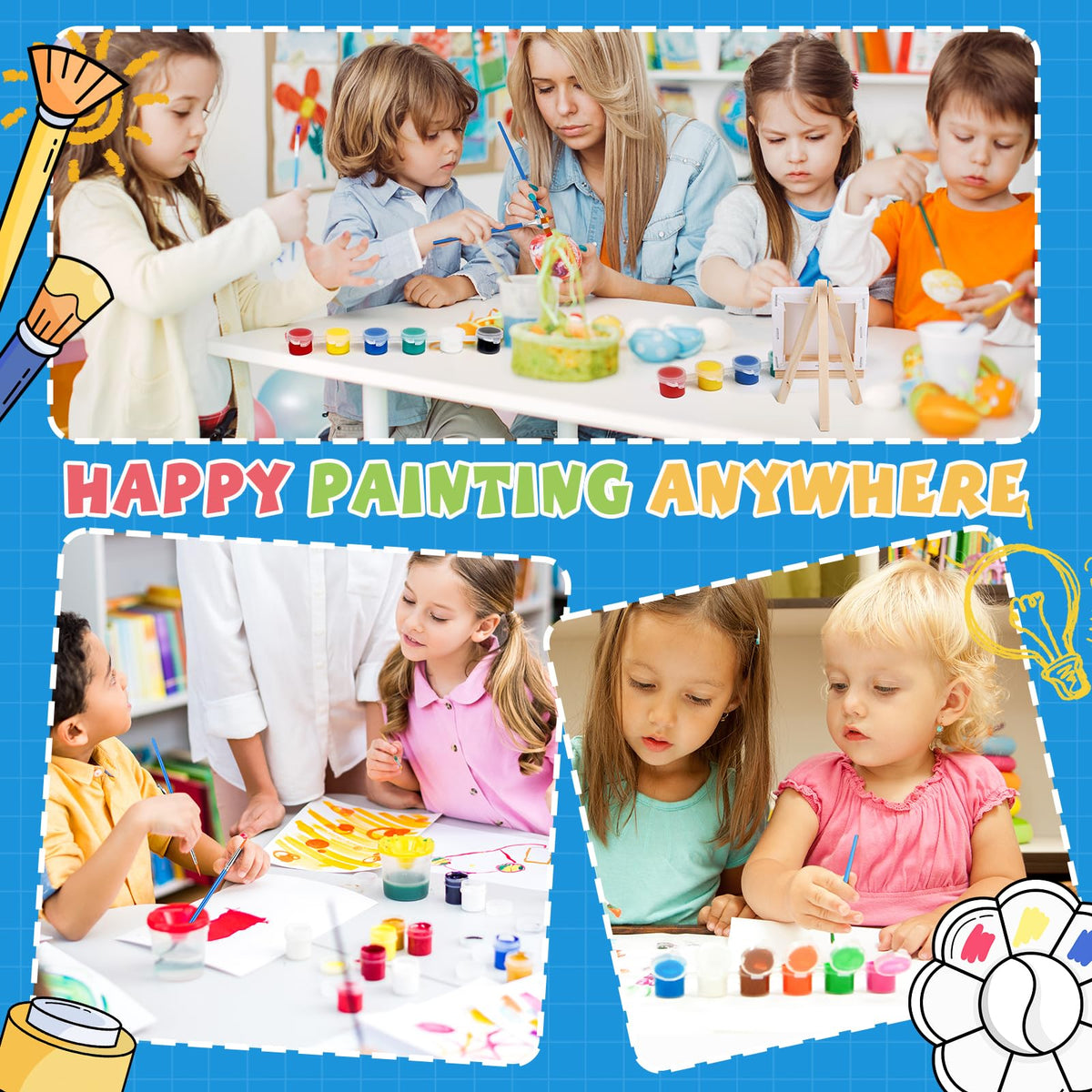 ESRICH 24 Set Mini Acrylic Paint Kit Mini Stretched Canvas - ESRICH Official Imagery - 7