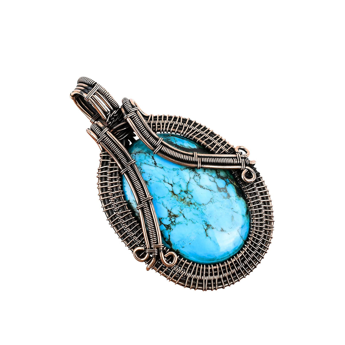 Natural Gemstone Pendant Copper Wire Wrapped Jewelry - Copperie Official Imagery - 1