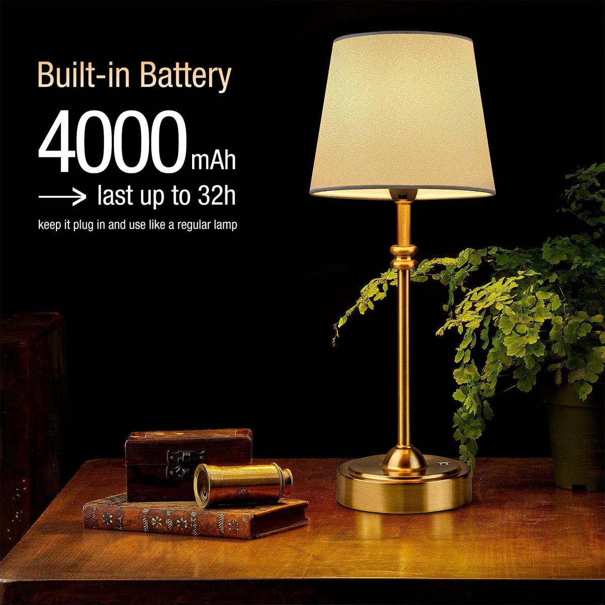 ONEWISH Cordless Lamp Battery Operated Table lamp 4000mAh - ONEWISH Official Imagery - 4