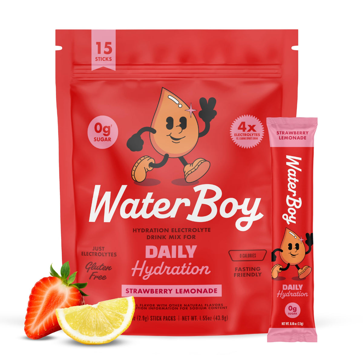 WaterBoy Daily Hydration Strawberry Lemonade Sugar Free - Waterboy Official Imagery - 2