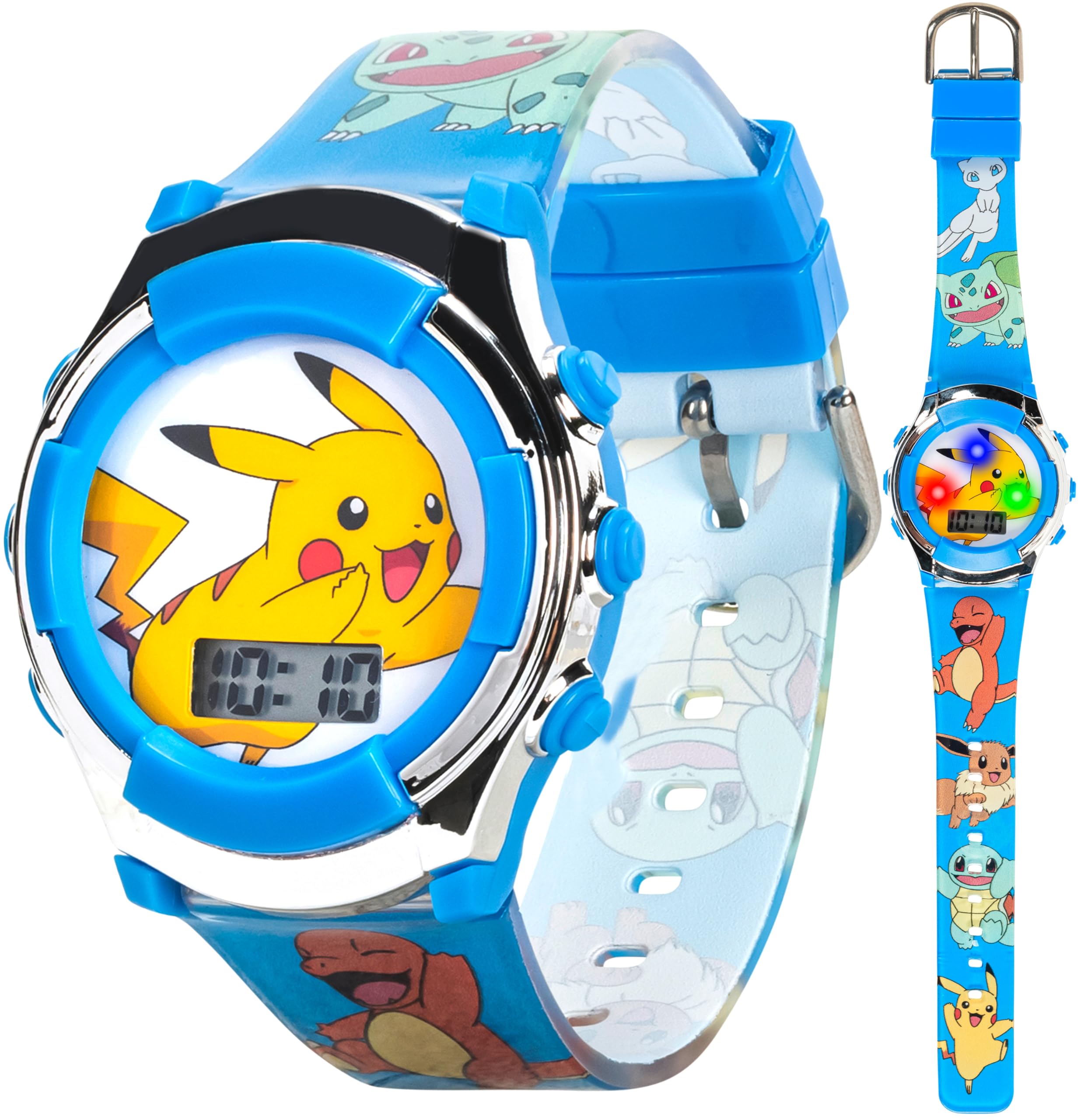 Accutime Pokémon Kids Digital Watch with Flashing LED Lights, Pikachu - View 1