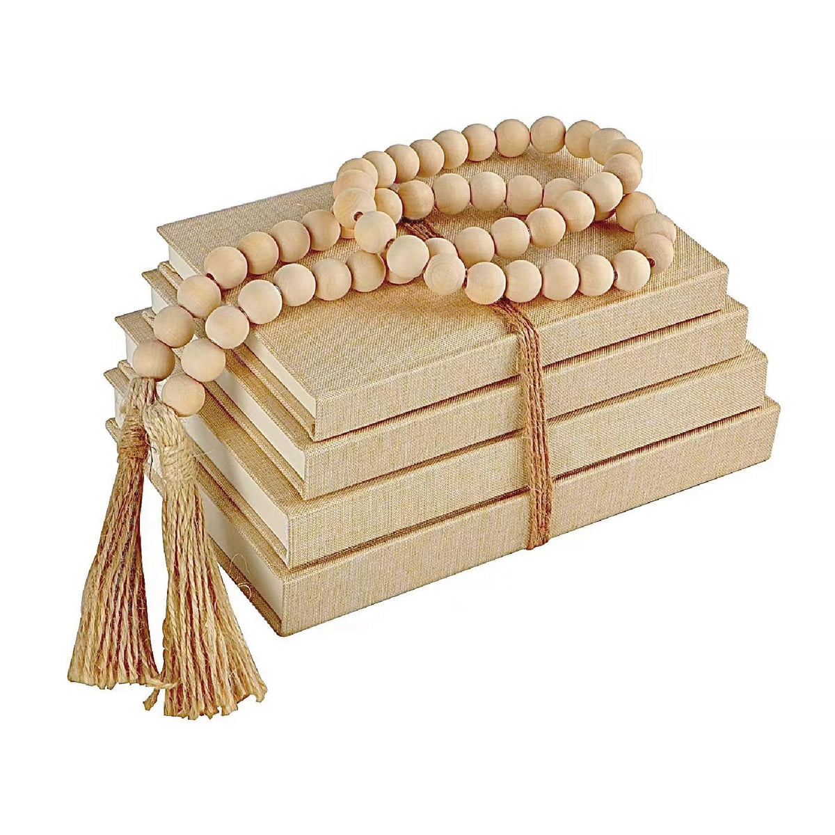 Linen Decorative Books for Home with Wood Beaded Tassel 4 - ADUN Stationery Official Imagery - 8