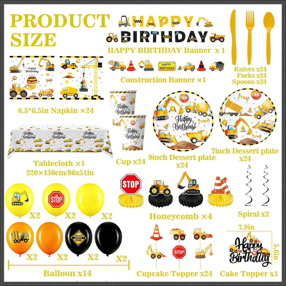 Construction Birthday Party Supplies Construction Party - Slinephy Official Imagery - 5