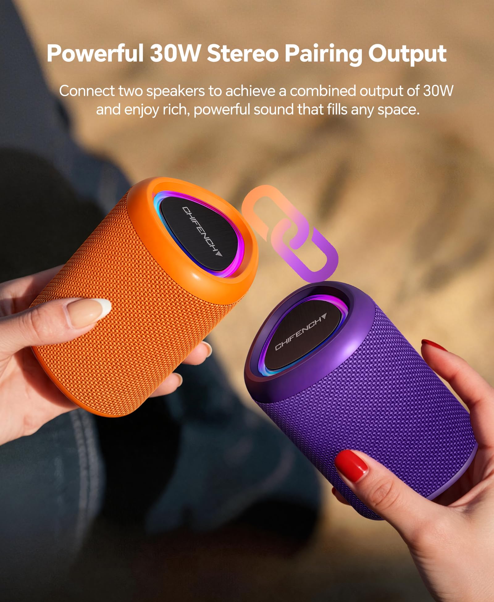 CHIFENCHY Portable Bluetooth Speaker Beach Essentials: IPX5 Water by CHIFENCHY - Angle View 7