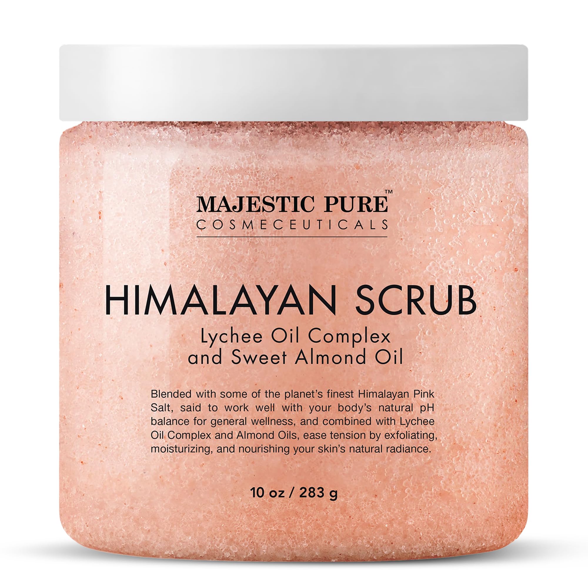 Majestic Pure Himalayan Salt Body Scrub, Lychee Oil Exfoliant - Majestic Pure Official Product View 2