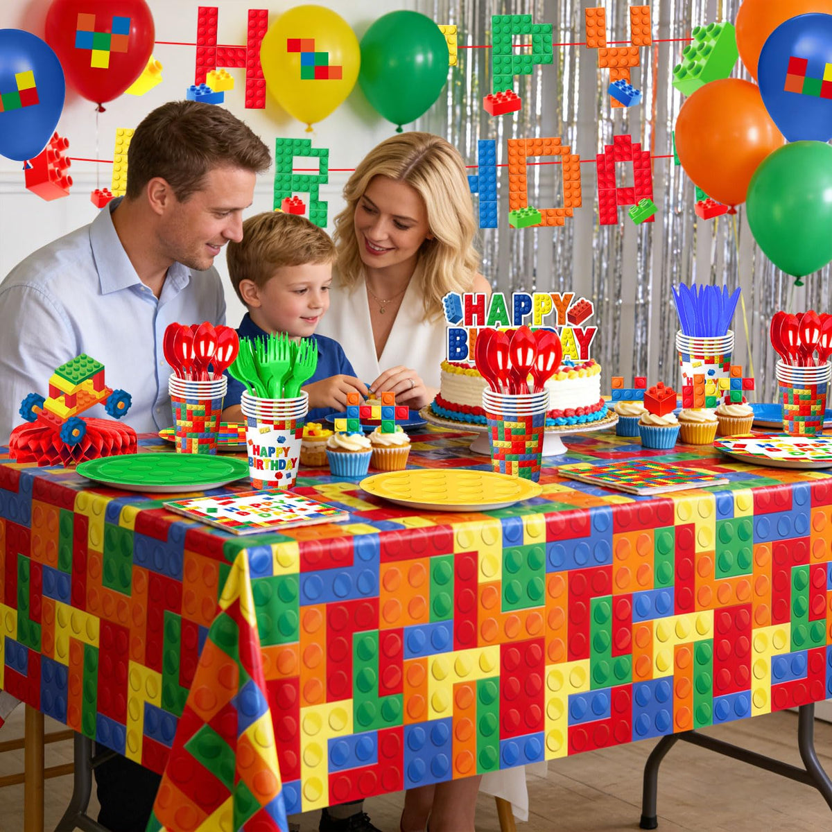 Building Block Birthday Decorations Colorful Building Block - NKPDAXM Official Imagery - 8