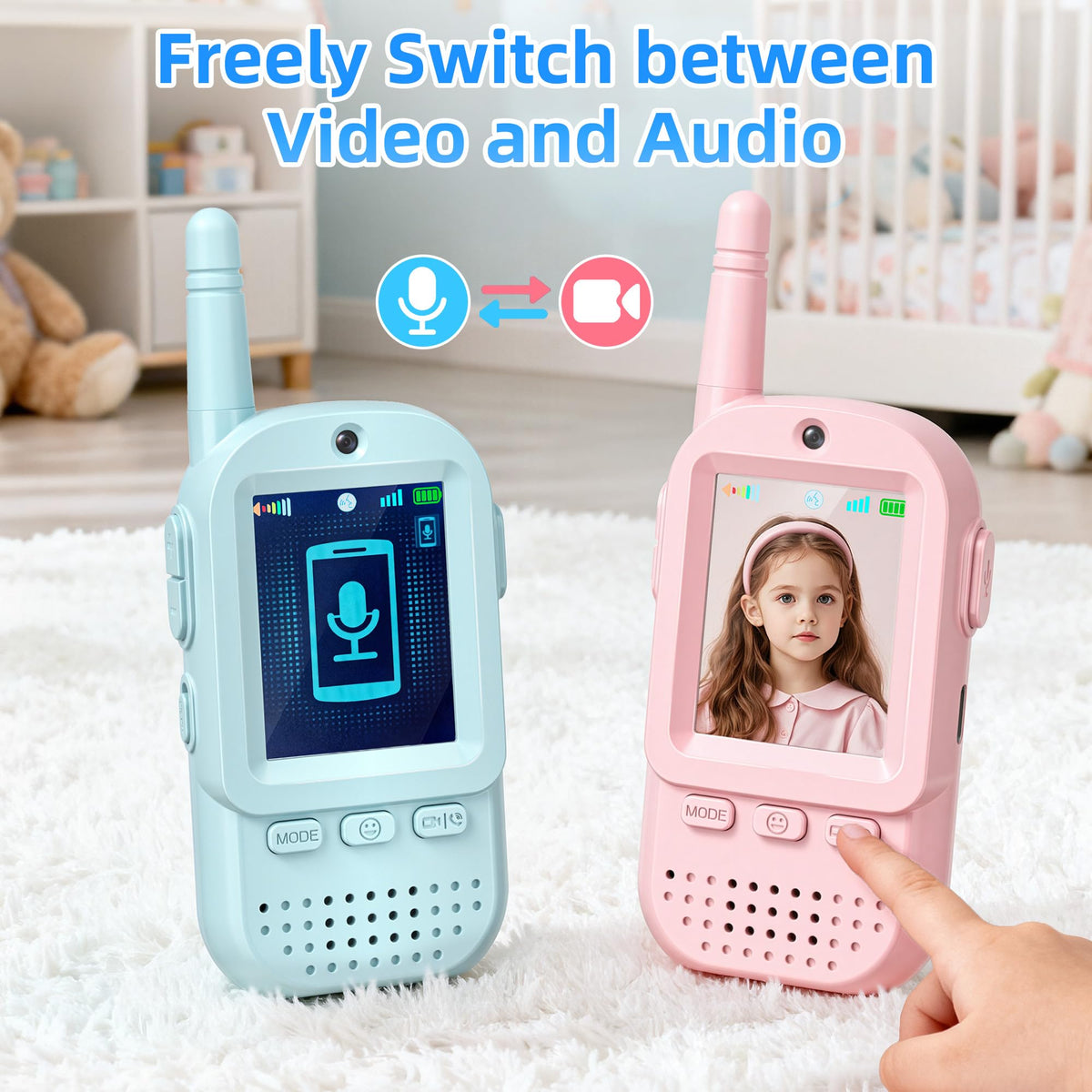 Video Walkie Talkies for Kids 2 Pack Rechargeable Intercom - ESIYTGOP Official Imagery - 7