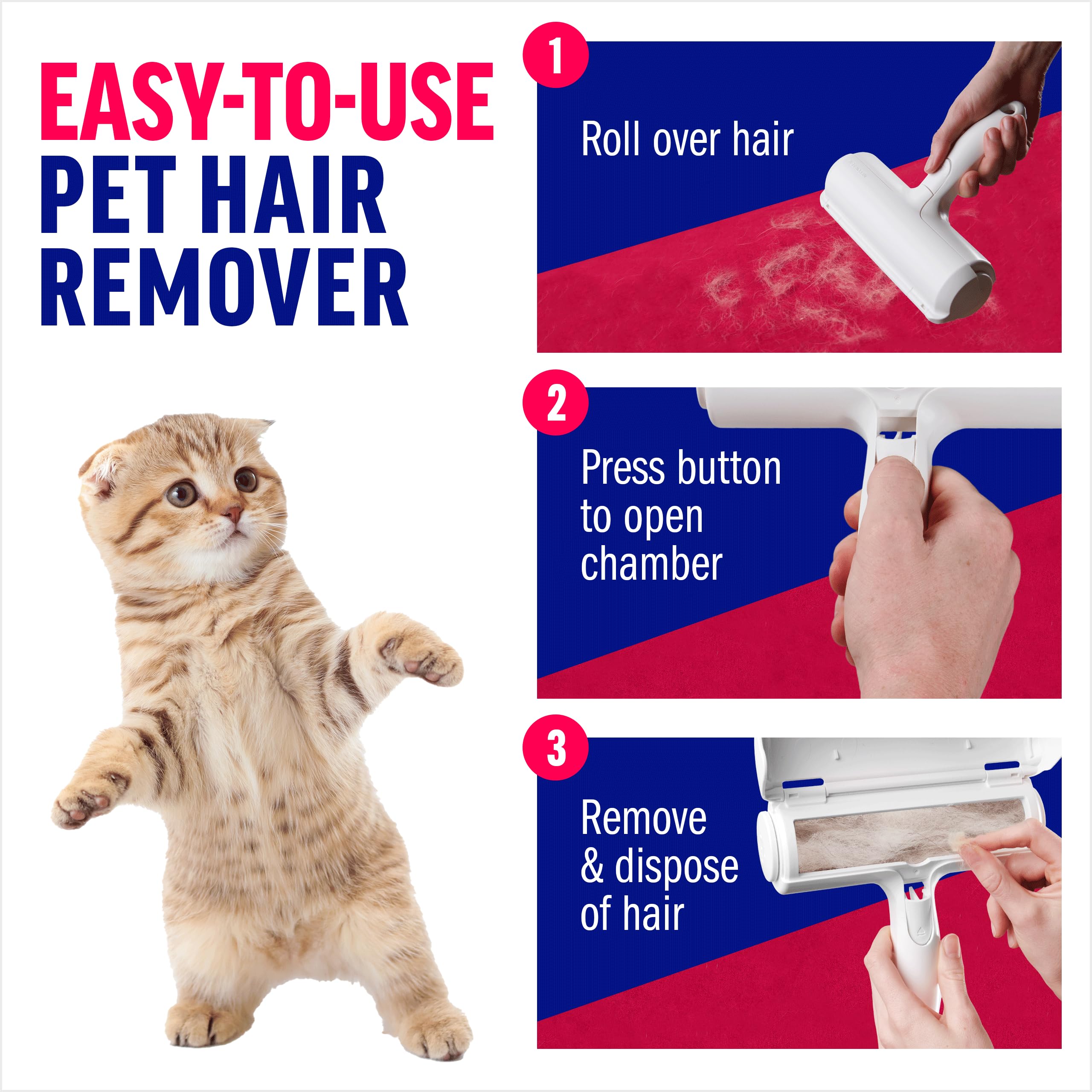 ChomChom Roller Pet Hair Remover – Original Size Reusable Lint Ro by ChomChom Roller - Angle View 4