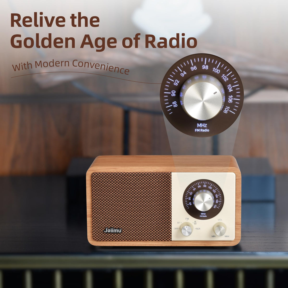 Vintage Radio with Bluetooth Speaker for Home Office Kitchen - Joiimu Official Imagery - 4
