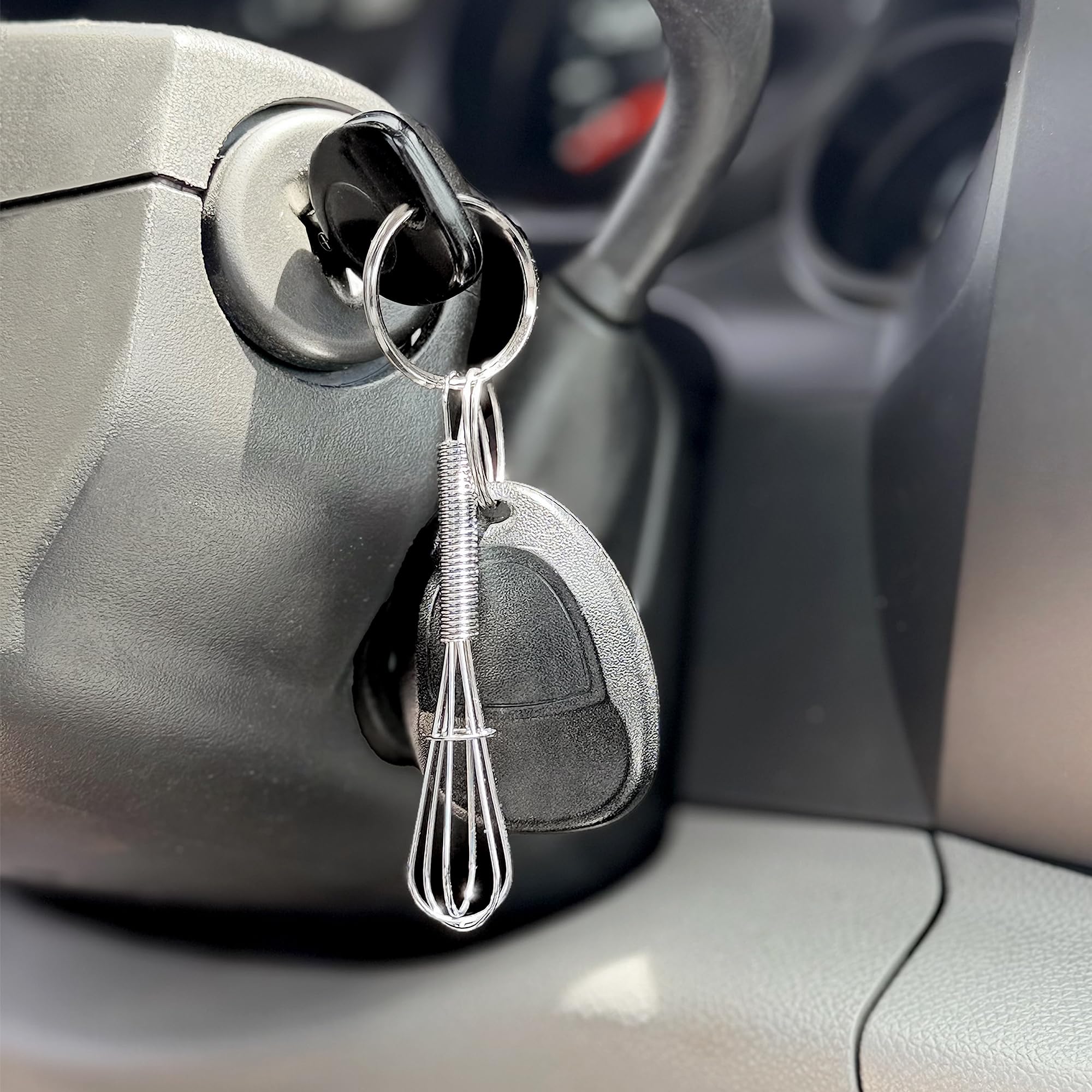 R&M Mini Whisk Keychain 3.5" – Chrome Plated Kitchen-Themed Key Ring G - View 4